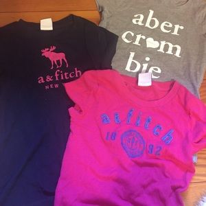 3 girls Abercrombie kids tee shirts