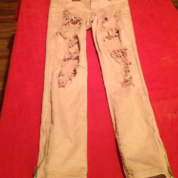 Distressed jeans