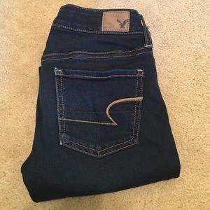 AE like new dark wash jeans size 0