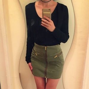 H&M military mini skirt