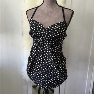 Polka dot maternity swim suit top