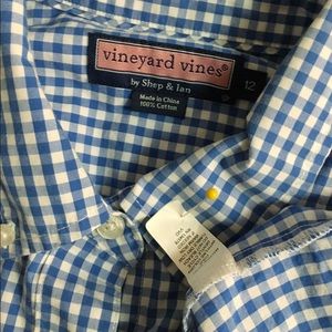 Vineyard Vines Tops - VINEYARD VINES gingham check plaid logo Oxford Vineyard Vines Tops - VINEYARD VINES gingham check plaid logo Oxford
