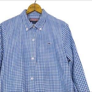 Vineyard Vines Tops - VINEYARD VINES gingham check plaid logo Oxford Vineyard Vines Tops - VINEYARD VINES gingham check plaid logo Oxford