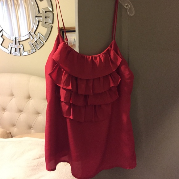 Red ruffle tank, great condition. - Picture 2 of 2