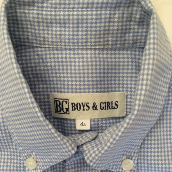 Baby Graziella Boys' Light Blue and White L/S Button Down Dress Shirt-Size 4 - Picture 2 of 4