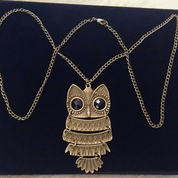 Bronze antique owl pendant necklace - Picture 2 of 2