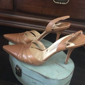 Tan back sling strap Jimmy  Choo's