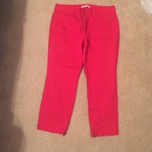 Loft red ankle pants