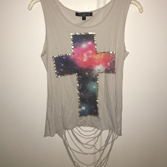 Galaxy Cross Shirt with Ripped Back