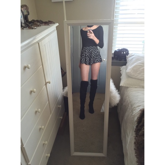 Black thigh high boots