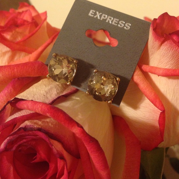 Large Round Smoked Gold Studs - Picture 2 of 3