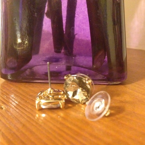 Large Round Smoked Gold Studs - Picture 3 of 3