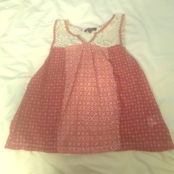 Red lace tank top