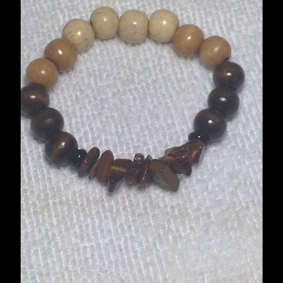 PeaceFrog Jewelry - Tiger's Eye Wood Stretch Bracelet