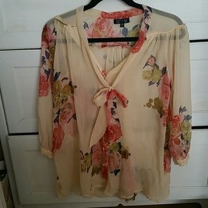 Top Shop Floral Silky Blouse