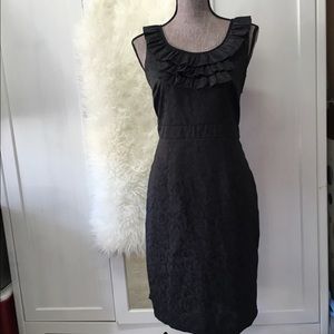 Black sleek dress with Ruffle collar