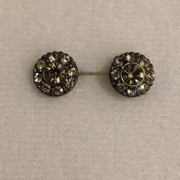 Dark Silver Stud Earrings - Picture 2 of 3