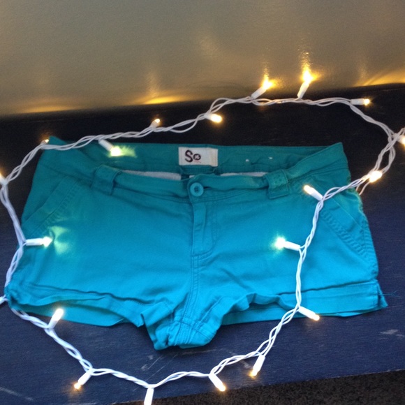 Short teal shorts. - Picture 1 of 3