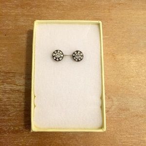 Silver & Black Stud Earrings