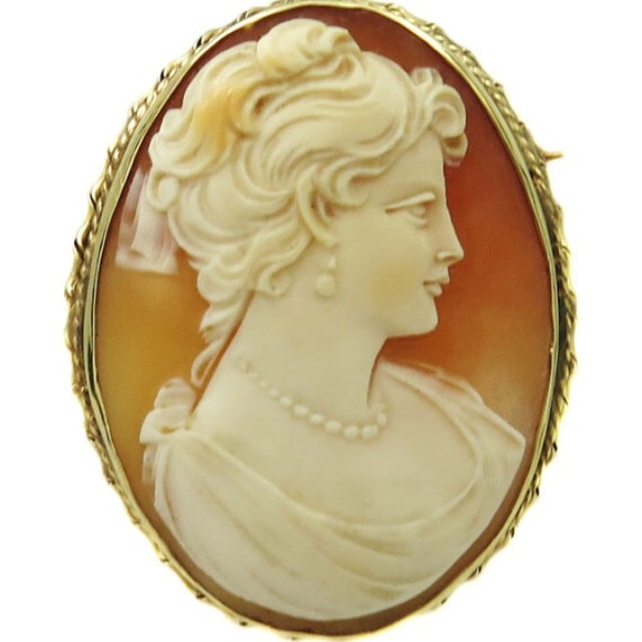 Antique Carved Cameo 14K Yellow Gold Pin/Pendant – AAA  14k Yellow Gold Antique Cameo Brooch Pin Pendant