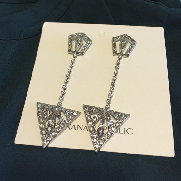 NWT Silver Deco Earrings -- Banana Republic