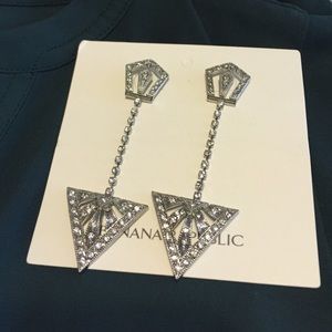 NWT Silver Deco Earrings -- Banana Republic