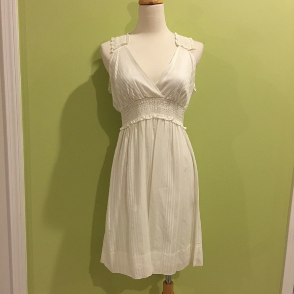 BCBG Maxazria white silk chiffon dress medium