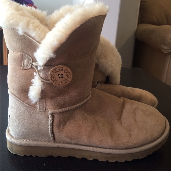 Ugg Bailey Button sandy colored boots