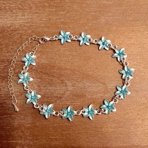 Blue Hibiscus Bracelet or Anklet