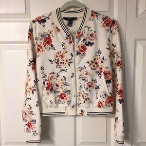 Forever 21 floral bomber jacket
