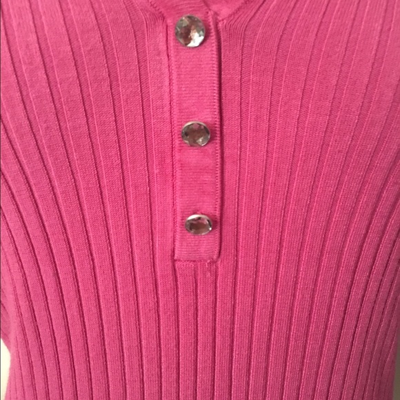 INC Pink Three Quarter Sleeve V-Neck - Picture 4 of 4