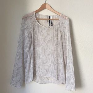 Kensie cream color patterned top