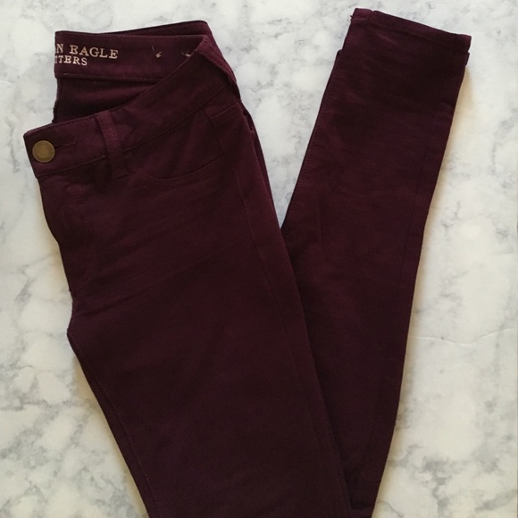 wine colored jeggings