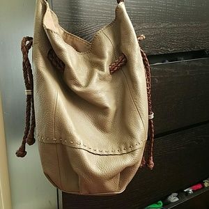 The Sak Camel Tan Bucket Shoulder Bag