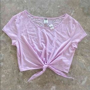 VS PINK Front Tie Lace Top
