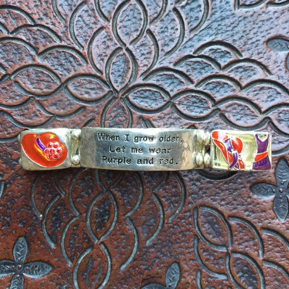 When I Grow Older Bracelet Enamel Silver Stretch - Picture 1 of 4