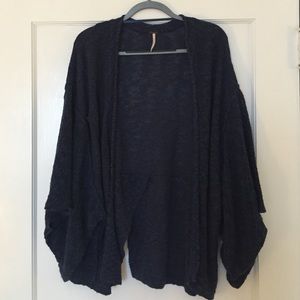 Free people kimono style navy blue cardigan