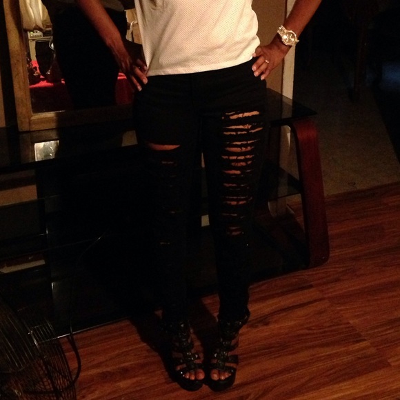Black ripped jeans