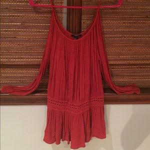 Forever 21 orange off the shoulder long sleeve