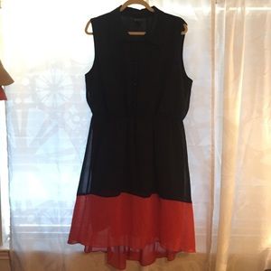 Navy Blue & Orange Dress!