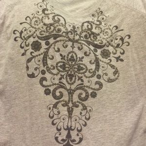 3/4 length sleeve gray top