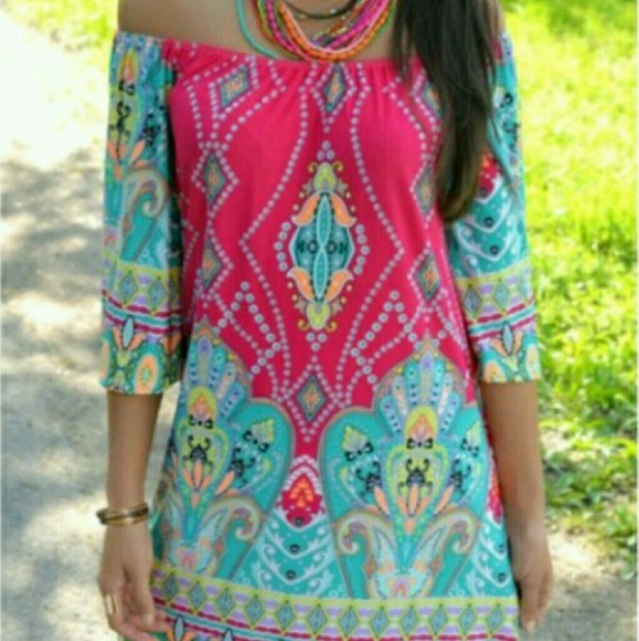 BEAUTIFUL COLORED BOHO DRESS