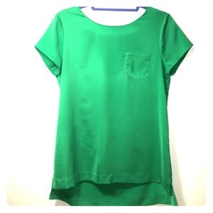 Green J.crew silk shirt sz XS