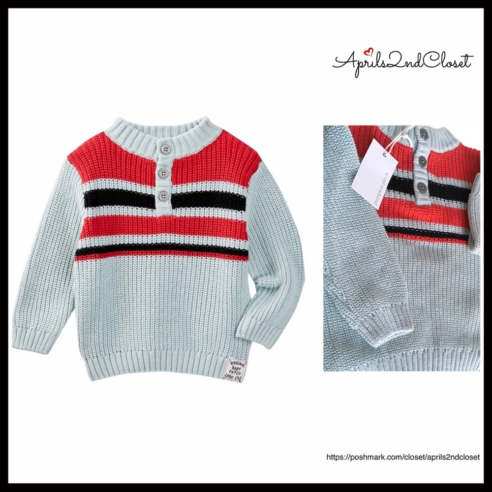 TODDLER BOY’S SWEATER COZY PULLOVER CHUNKY COTTON KNIT WINTER TOP A2C