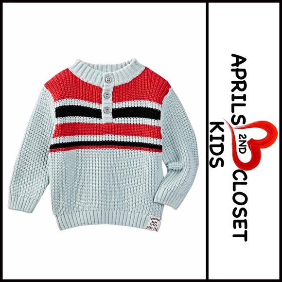 TODDLER BOY’S SWEATER COZY PULLOVER CHUNKY COTTON KNIT WINTER TOP A2C - Picture 4 of 5