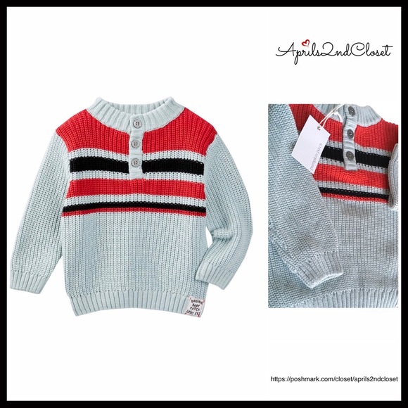 TODDLER BOY’S SWEATER COZY PULLOVER CHUNKY COTTON KNIT WINTER TOP A2C - Picture 5 of 5