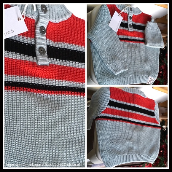 TODDLER BOY’S SWEATER COZY PULLOVER CHUNKY COTTON KNIT WINTER TOP A2C - Picture 2 of 5