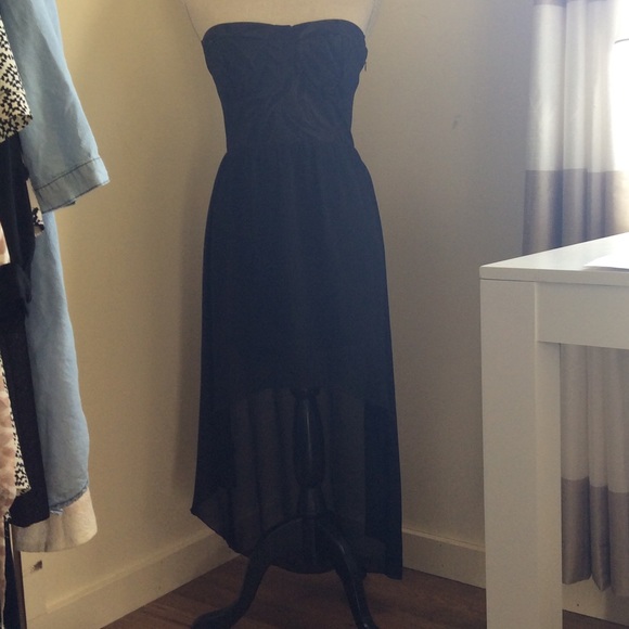 Strapless black dress