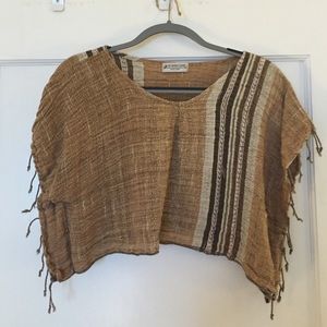 Organic open weave crop top