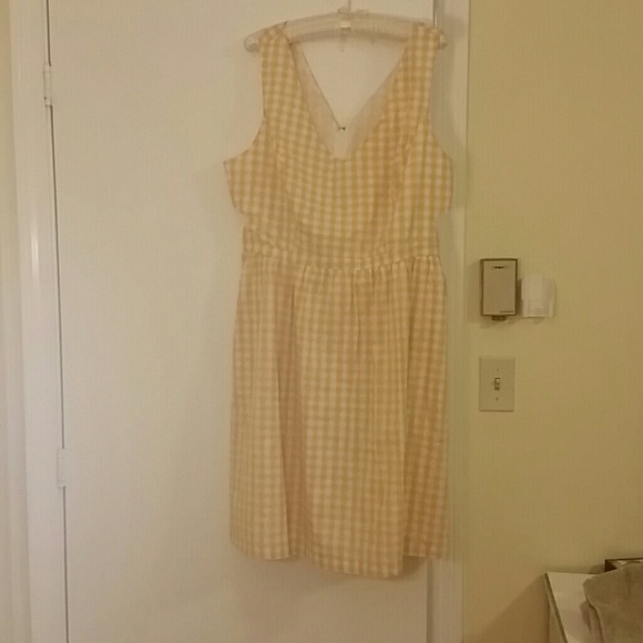 Yellow check pocket dress